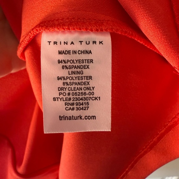 Trina Turk Coral Cutout Faux Overlay Midi Dress size 6 - Picture 5 of 12